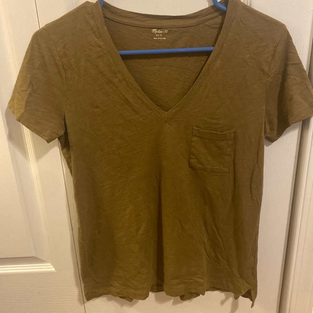 Madewell Whisper Cotton V-Neck Pocket Tee EUC